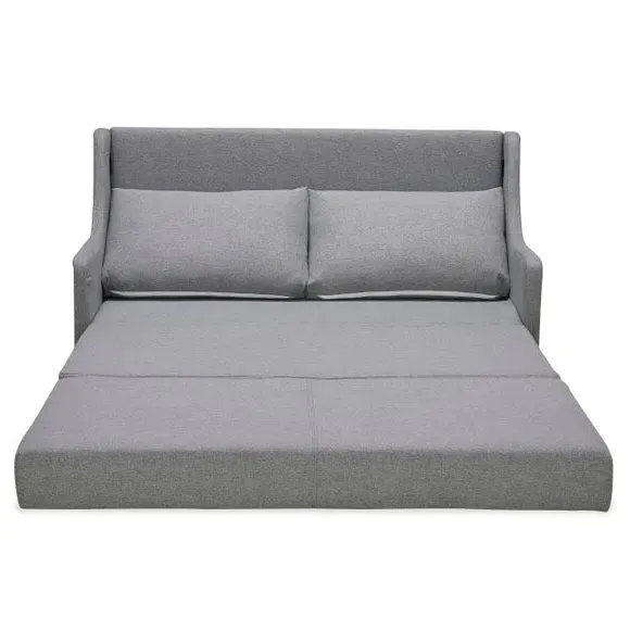 Double Sofa Bed with Storage - Grey, Fabric