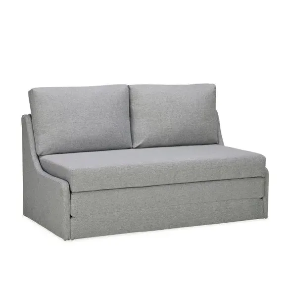 Double Sofa Bed with Storage - Grey, Fabric