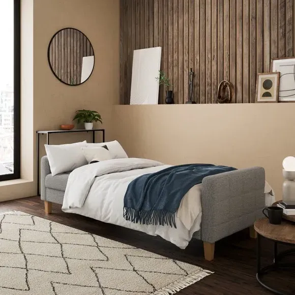 Double Sofa Bed with Storage - Grey, Flatweave