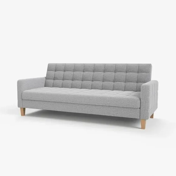 Double Sofa Bed with Storage - Grey, Flatweave