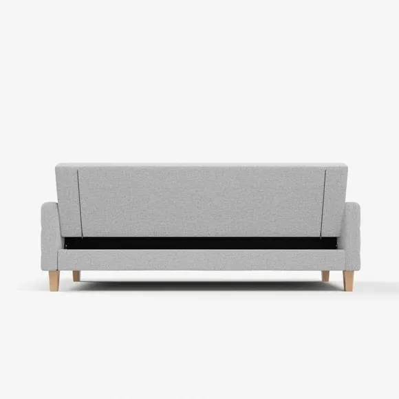 Double Sofa Bed with Storage - Grey, Flatweave