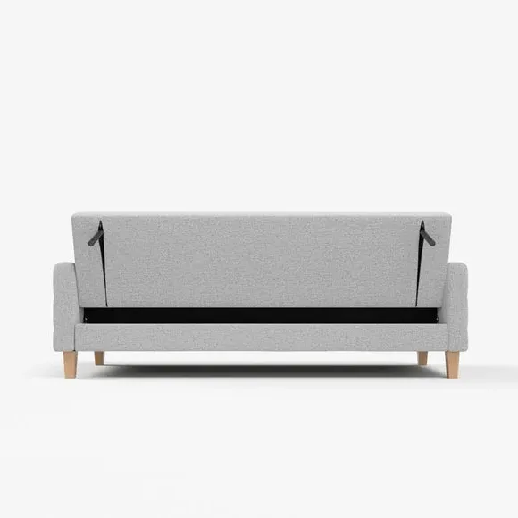 Double Sofa Bed with Storage - Grey, Flatweave