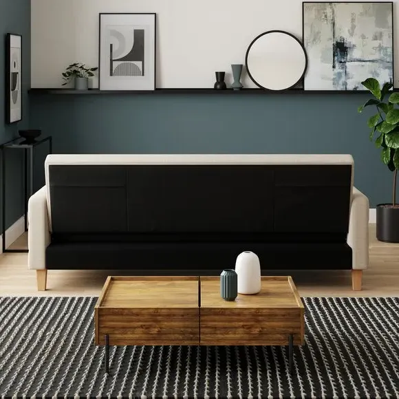 Double Sofa Bed with Storage - Natural, Flatweave