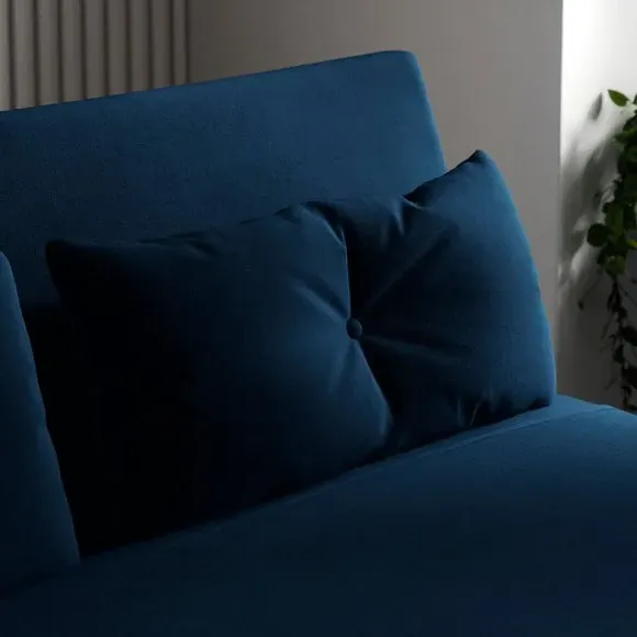 Double Sofa Bed with Storage - Navy, Velvet