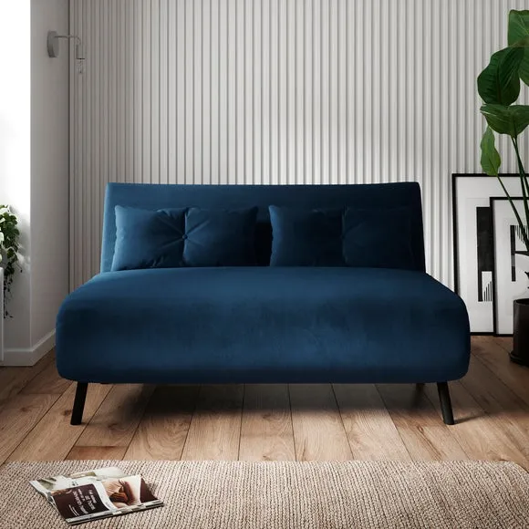 Double Sofa Bed with Storage - Navy, Velvet image