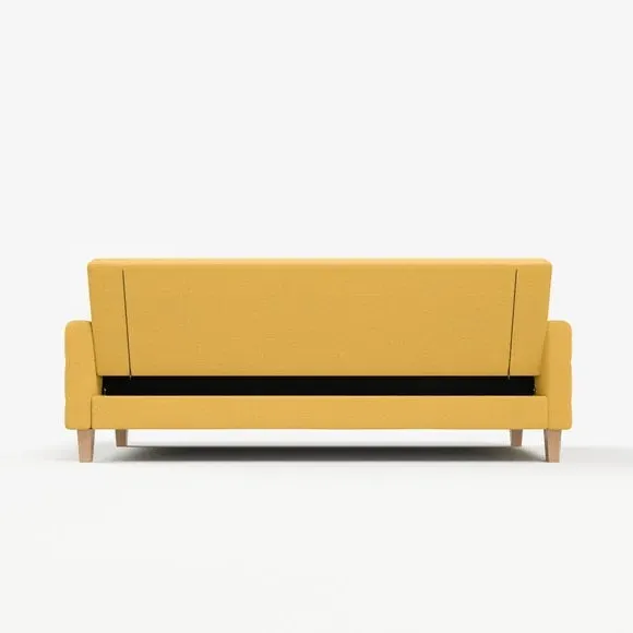 Double Sofa Bed with Storage - Ochre, Fabric