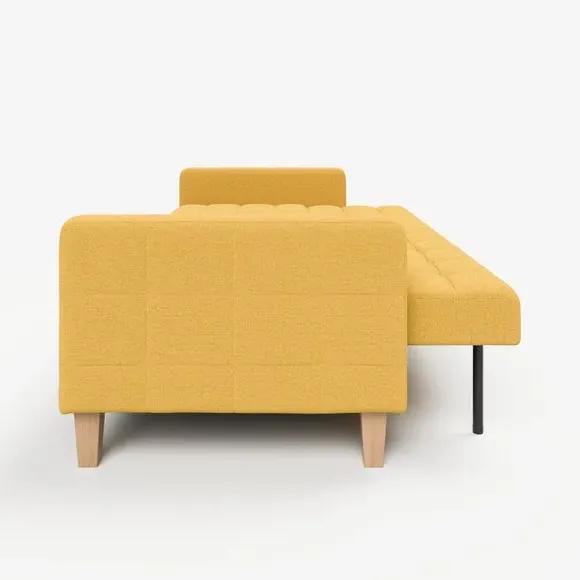 Double Sofa Bed with Storage - Ochre, Fabric