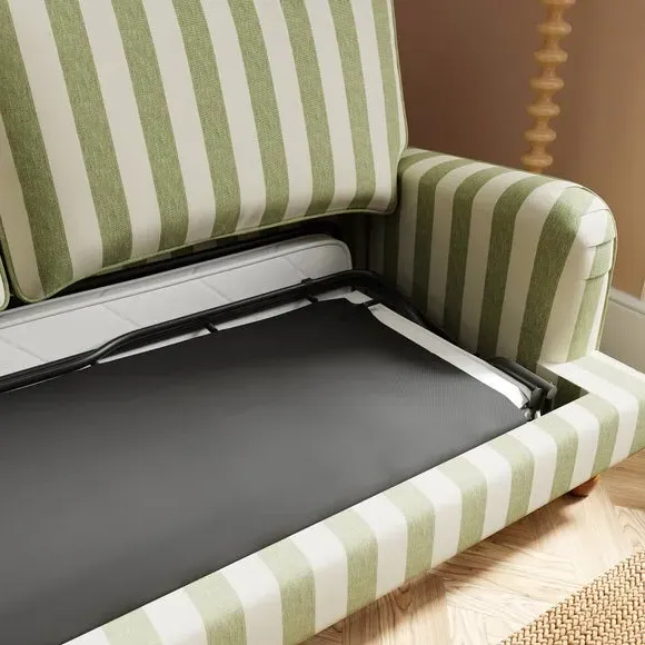 Double Sofa Bed with Storage - Olive, Fabric