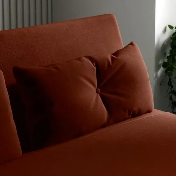 Double Sofa Bed with Storage - Orange, Velvet