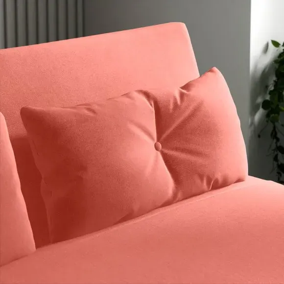 Double Sofa Bed with Storage - Pink, Velvet