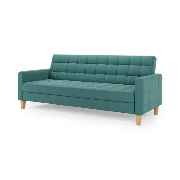 Double Sofa Bed with Storage - Teal, Flatweave
