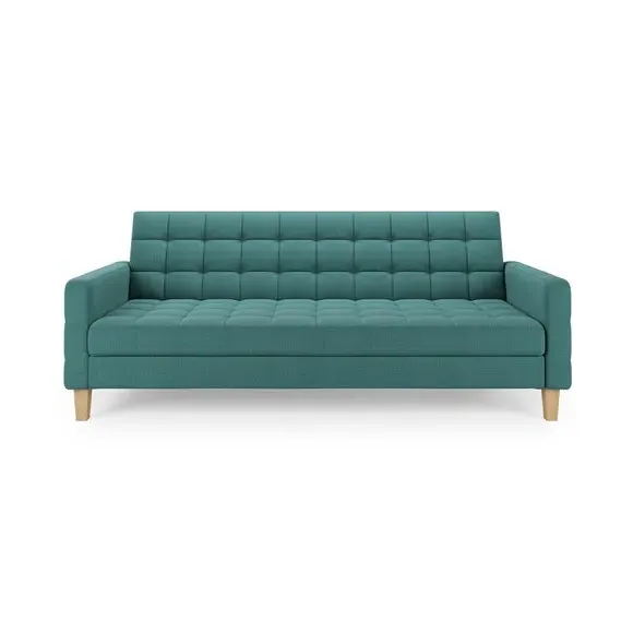 Double Sofa Bed with Storage - Teal, Flatweave