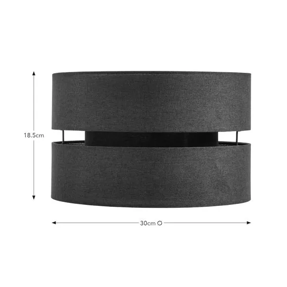 Double Tier Lamp Shade - Blue, Fabric