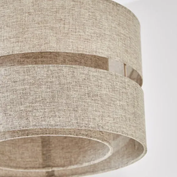 Double Tier Lamp Shade - Brown, Fabric
