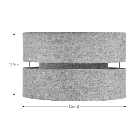 Double Tier Lamp Shade - Brown, Fabric