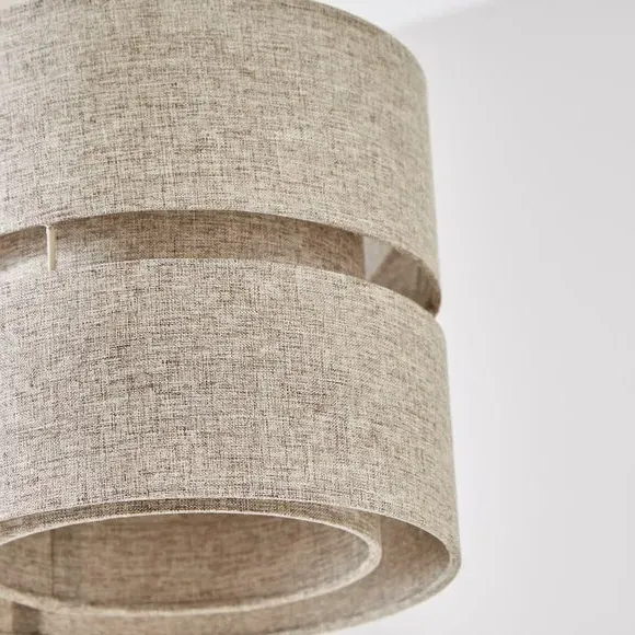 Double Tier Lamp Shade - Brown, Fabric