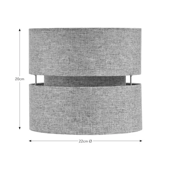 Double Tier Lamp Shade - Brown, Fabric