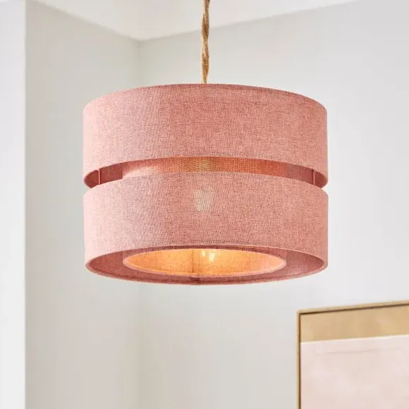 Double Tier Lamp Shade - Clay, Fabric