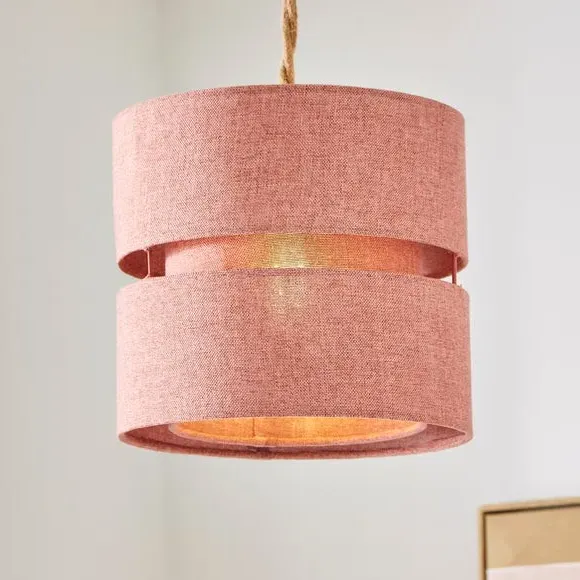 Double Tier Lamp Shade - Clay, Fabric