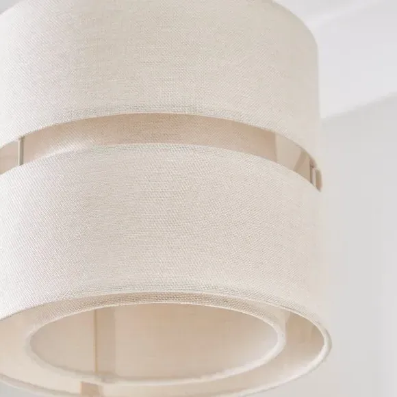 Double Tier Lamp Shade - Ivory, Fabric