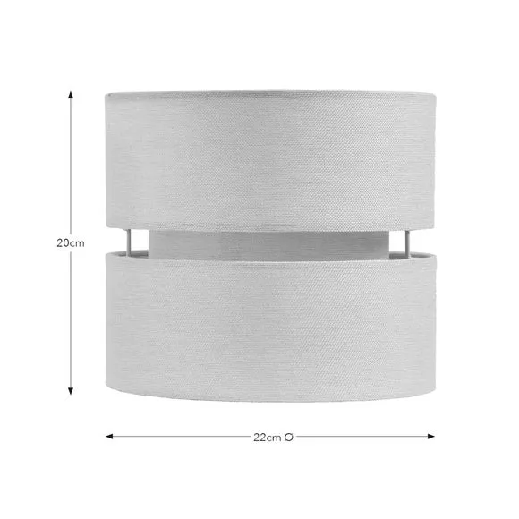 Double Tier Lamp Shade - Ivory, Fabric