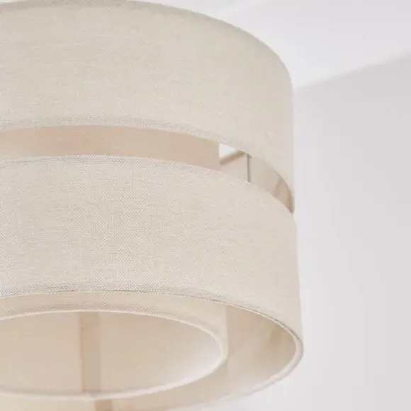 Double Tier Lamp Shade - Ivory, Fabric