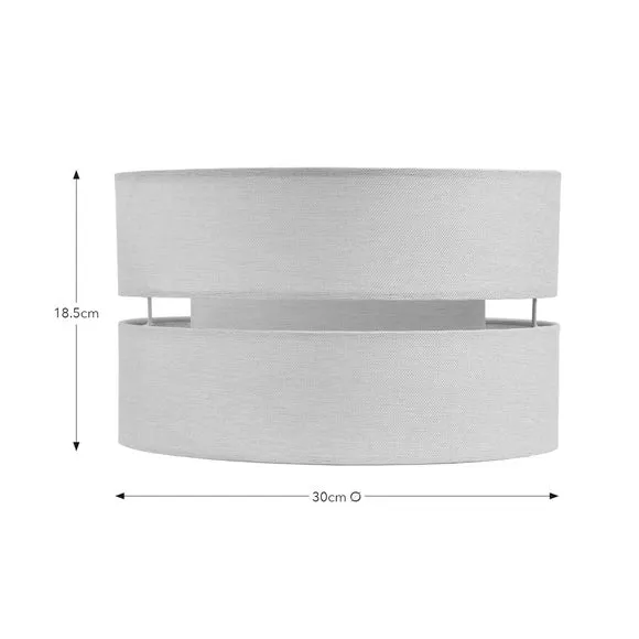 Double Tier Lamp Shade - Ivory, Fabric