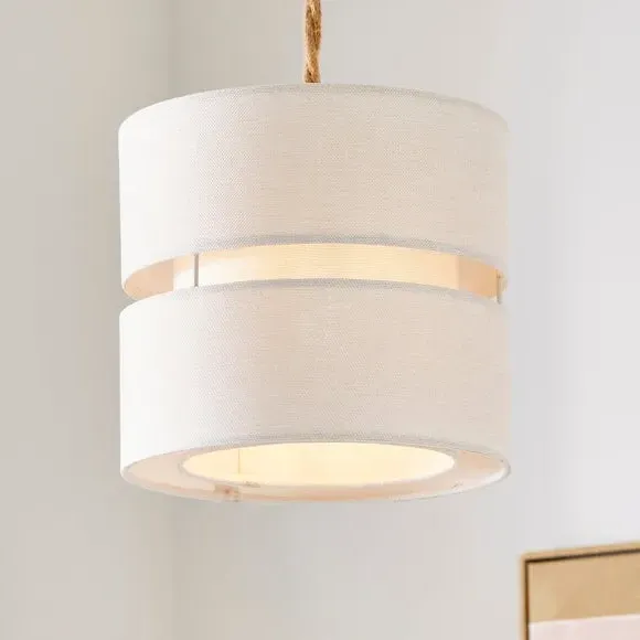 Double Tier Lamp Shade - Ivory, Fabric