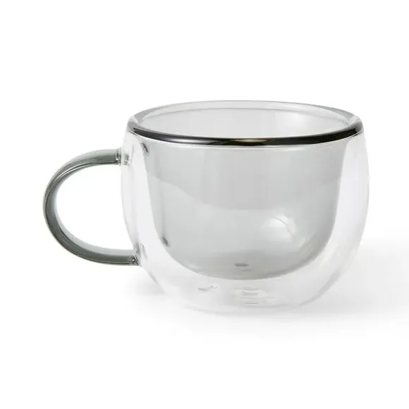 Double Wall Espresso Mug - Black, Glass