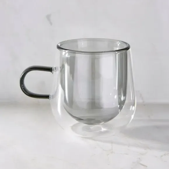 Double Wall Glass Mug - Black, Glass image