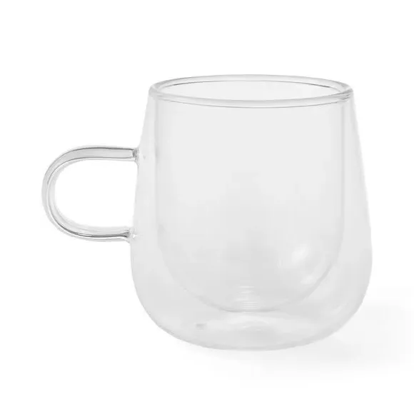 Double Wall Glass Mug - Clear, Glass