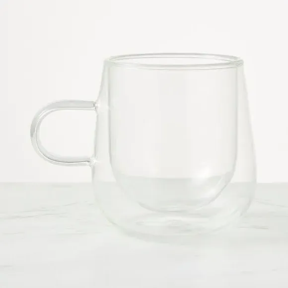 Double Wall Glass Mug - Clear, Glass