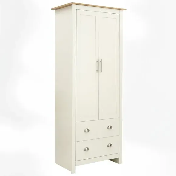 Double Wardrobe Shaker Style - Cream, Foiled