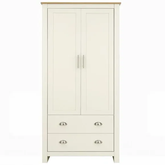 Double Wardrobe Shaker Style - Cream, Foiled