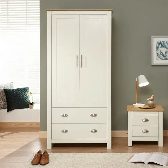 Double Wardrobe Shaker Style - Cream, Foiled image