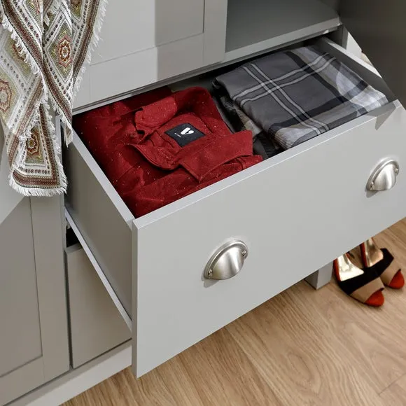 Double Wardrobe Shaker Style - Grey, Foiled