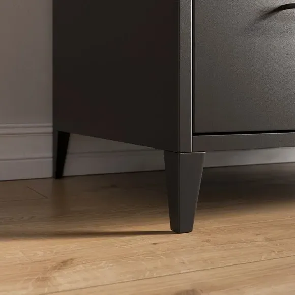 Double Wardrobe with Adjustable Shelves - Black, Metal