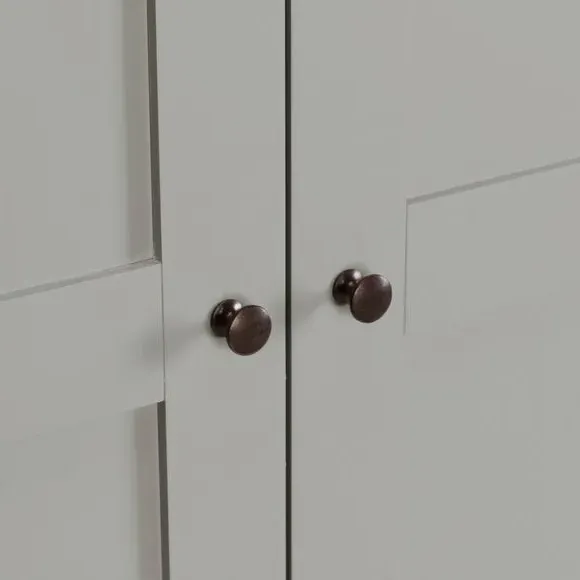 Double Wardrobe with Drawer - Grey, Wood