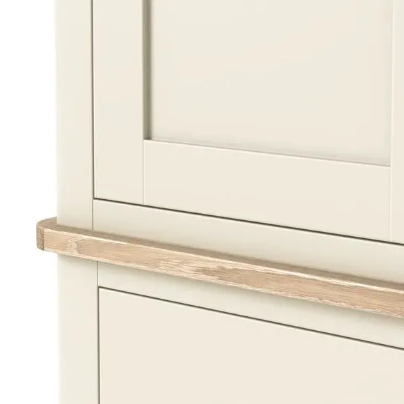 Double Wardrobe with Drawer - Ivory, Pine