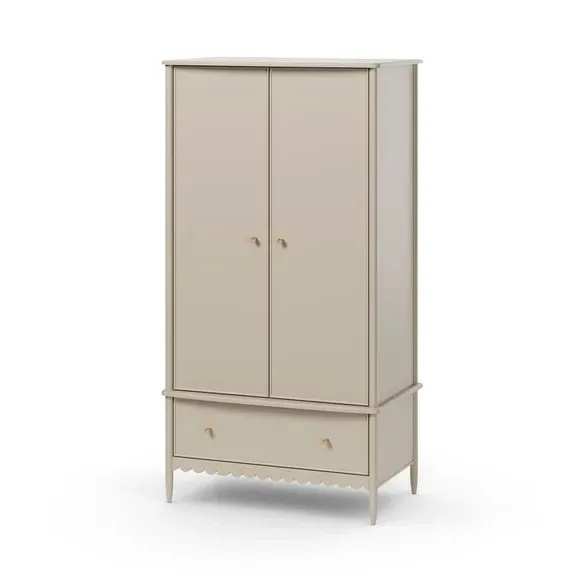 Double Wardrobe with Drawer - Natural, Wood