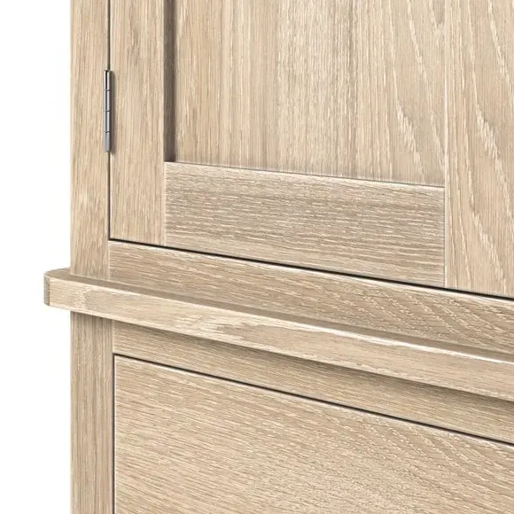 Double Wardrobe with Drawer - Oak, Pine