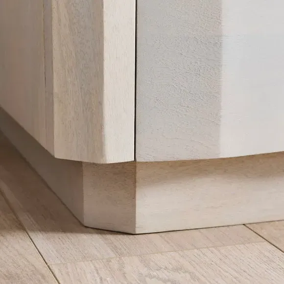 Double Wardrobe with Drawer - Off-White, Mango Wood