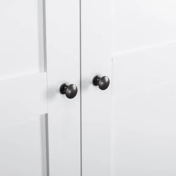 Double Wardrobe with Drawer - White, Wood