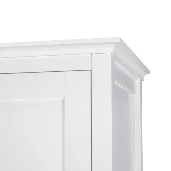 Double Wardrobe with Drawer - White, Wood