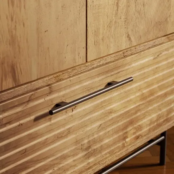 Double Wardrobe with Drawer - Wood, Mango Effect