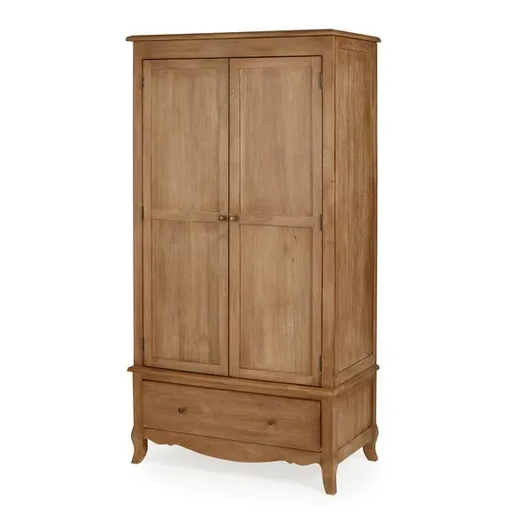 Double Wardrobe with Drawer - Wood, Mango Wood