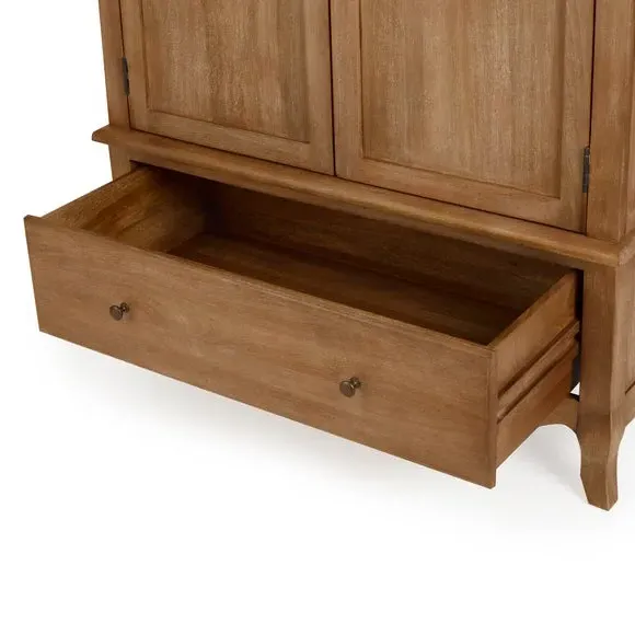 Double Wardrobe with Drawer - Wood, Mango Wood