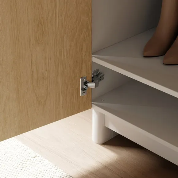 Double Wardrobe with Gold Handles - Light Oak