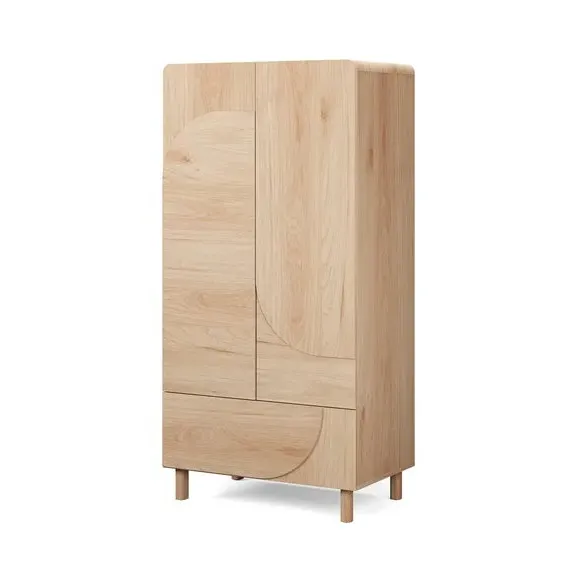 Double Wardrobe with Push Doors - Light Oak