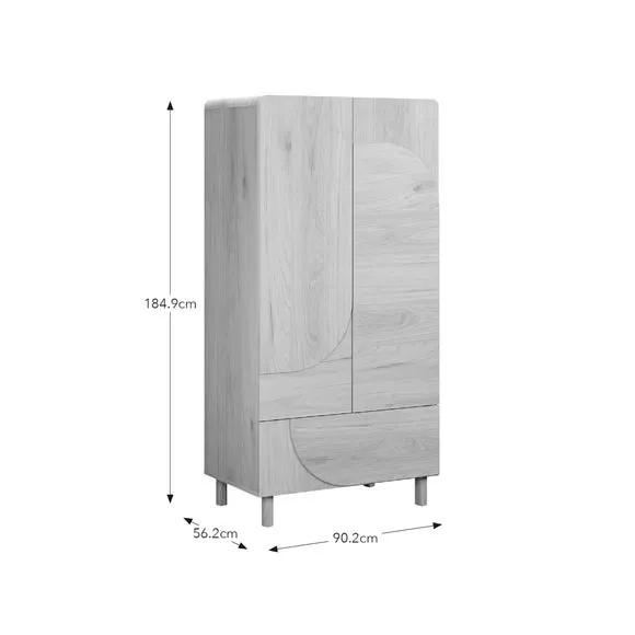 Double Wardrobe with Push Doors - Light Oak